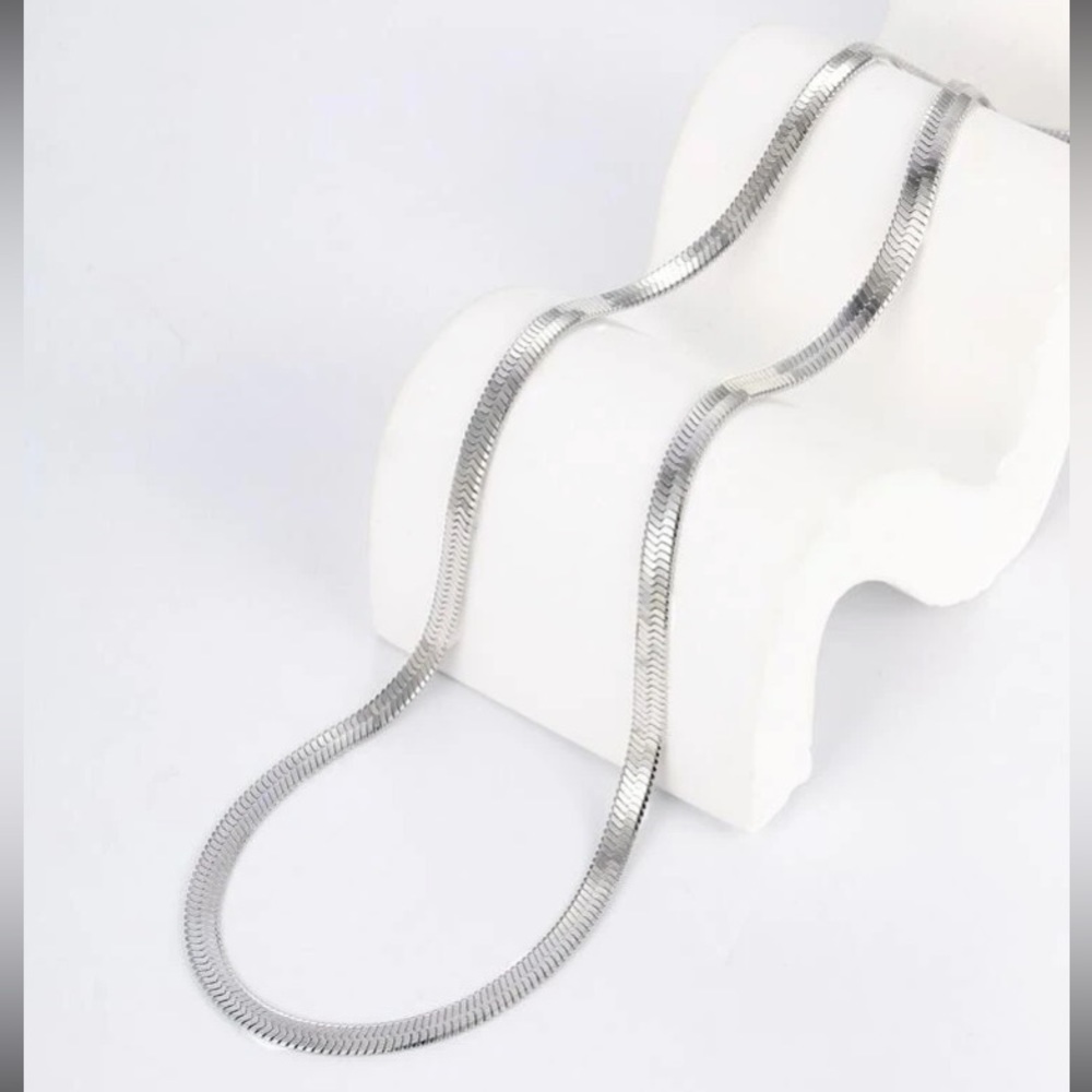 18 inch Stainless Steel Herringbone Necklace Thickest